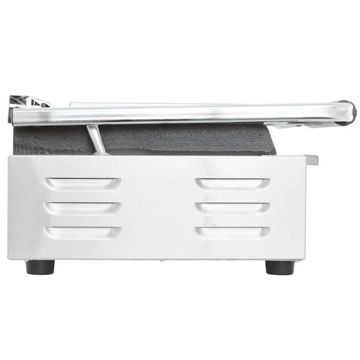 Globe GSGDUE10 Double Cast Iron Sandwich Panini Grill w/ 18" x 9" Smooth Plates, 240V
