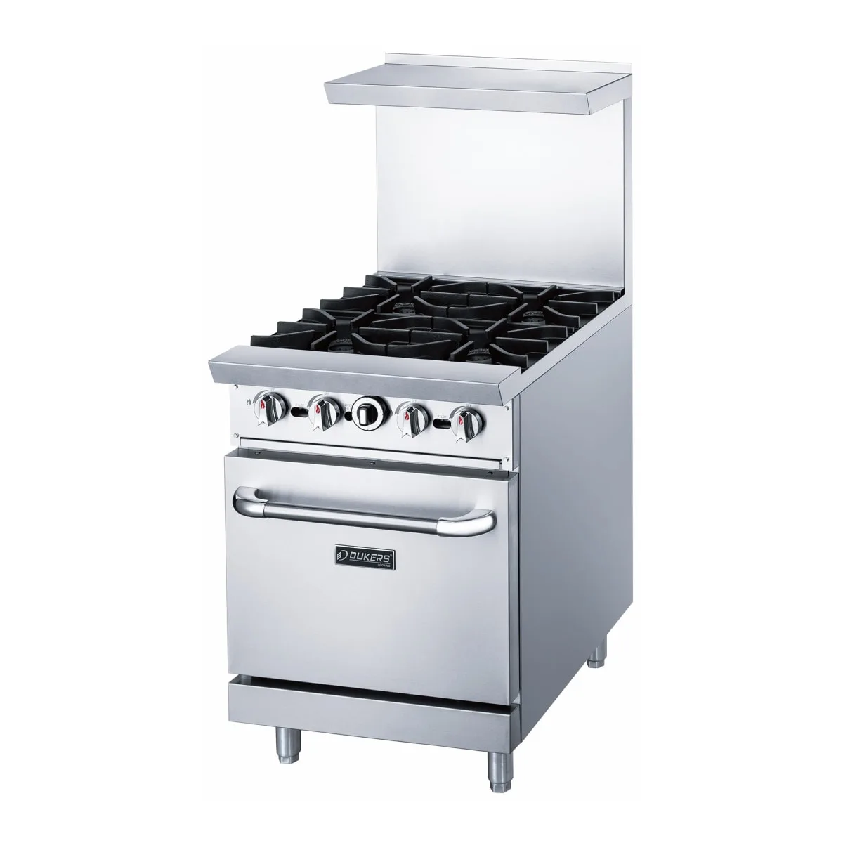 Dukers DCR24-4B 24" 4 Burner Gas Range - Standard Oven, Convertible