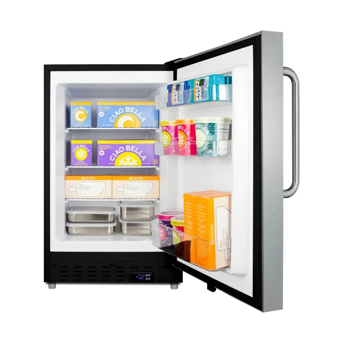Summit ALFZ37BCSS 20" Built-in or Freestanding Undercounter Freezer, Stainless Steel, 2.68 cu. ft.