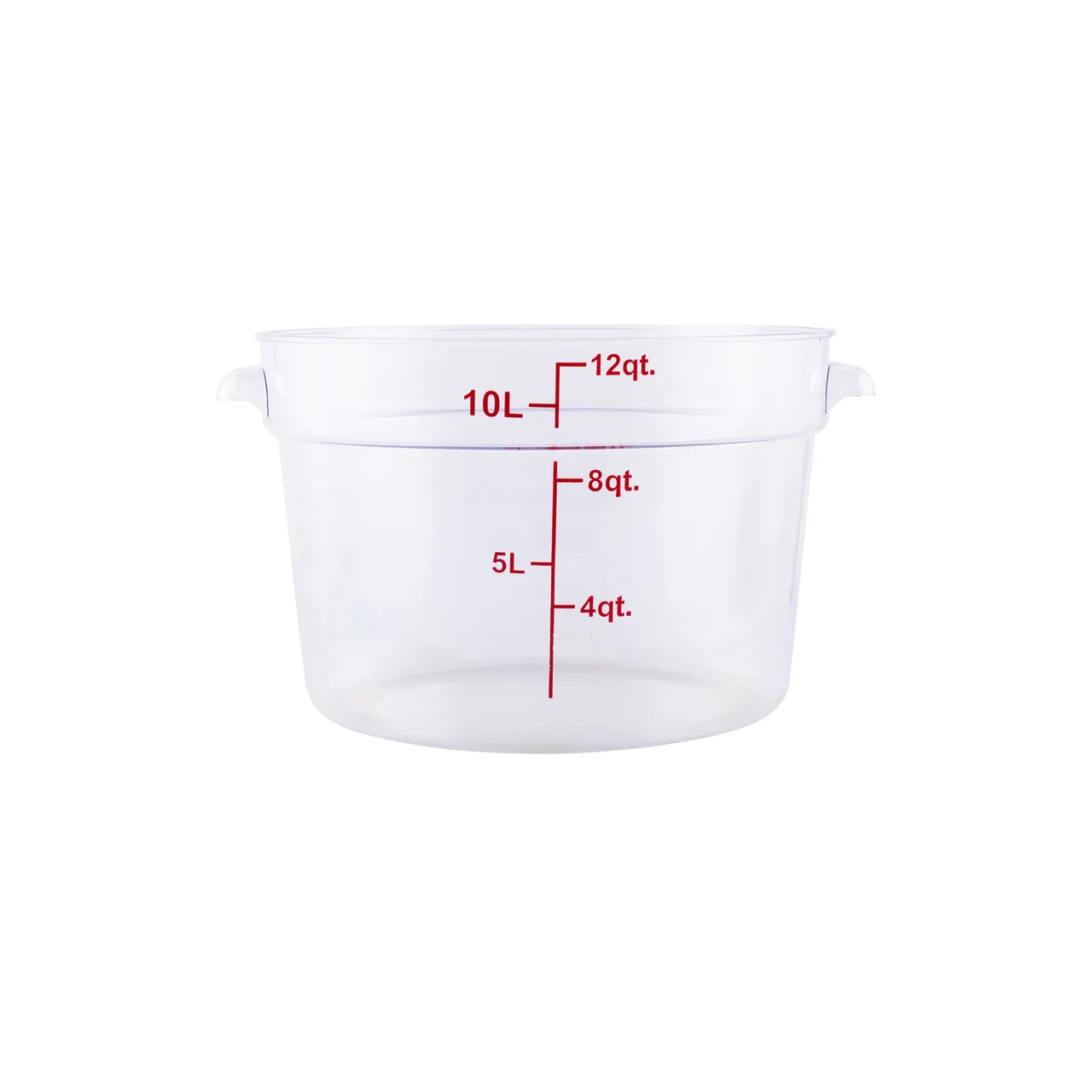 CAC China FS1P-12C Food Storage Container, 12 qt., Round, Stackable, Polycarbonate, Clear