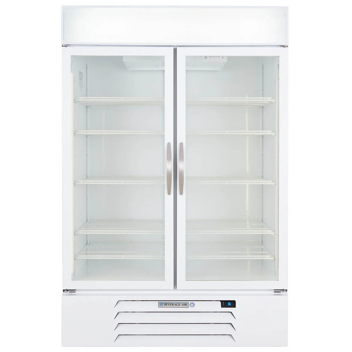 Beverage Air MMR49HC-1-W 52" Two Glass Door Merchandiser Refrigerator in White, 46.15 cu. ft.