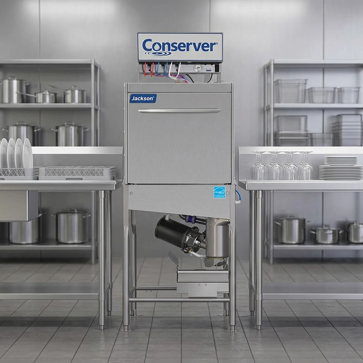 Jackson WWS CONSERVER XL-E-FL Door Type Dishwasher - Front Loading, 30 RPH - 30 Gal/Hr - Low Temp