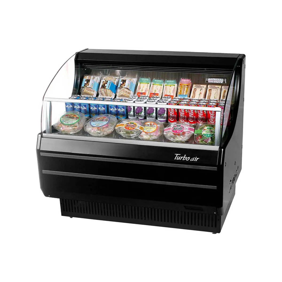 Turbo Air TOM-40SW-N 39" Horizontal Open Air Merchandiser in White, Self-Contained, 3 Shelves, 6.7 cu. ft.