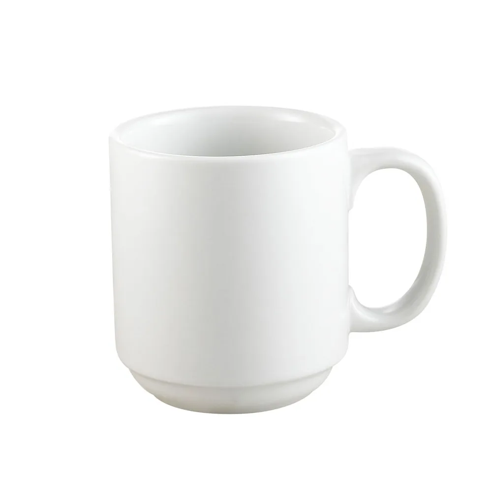 CAC China PRM-12-P Mug, 12‑Ounce Porcelain, 3‑1/4" Dia x 3‑5/8" H, Oven Microwave Safe - 1 Dozen
