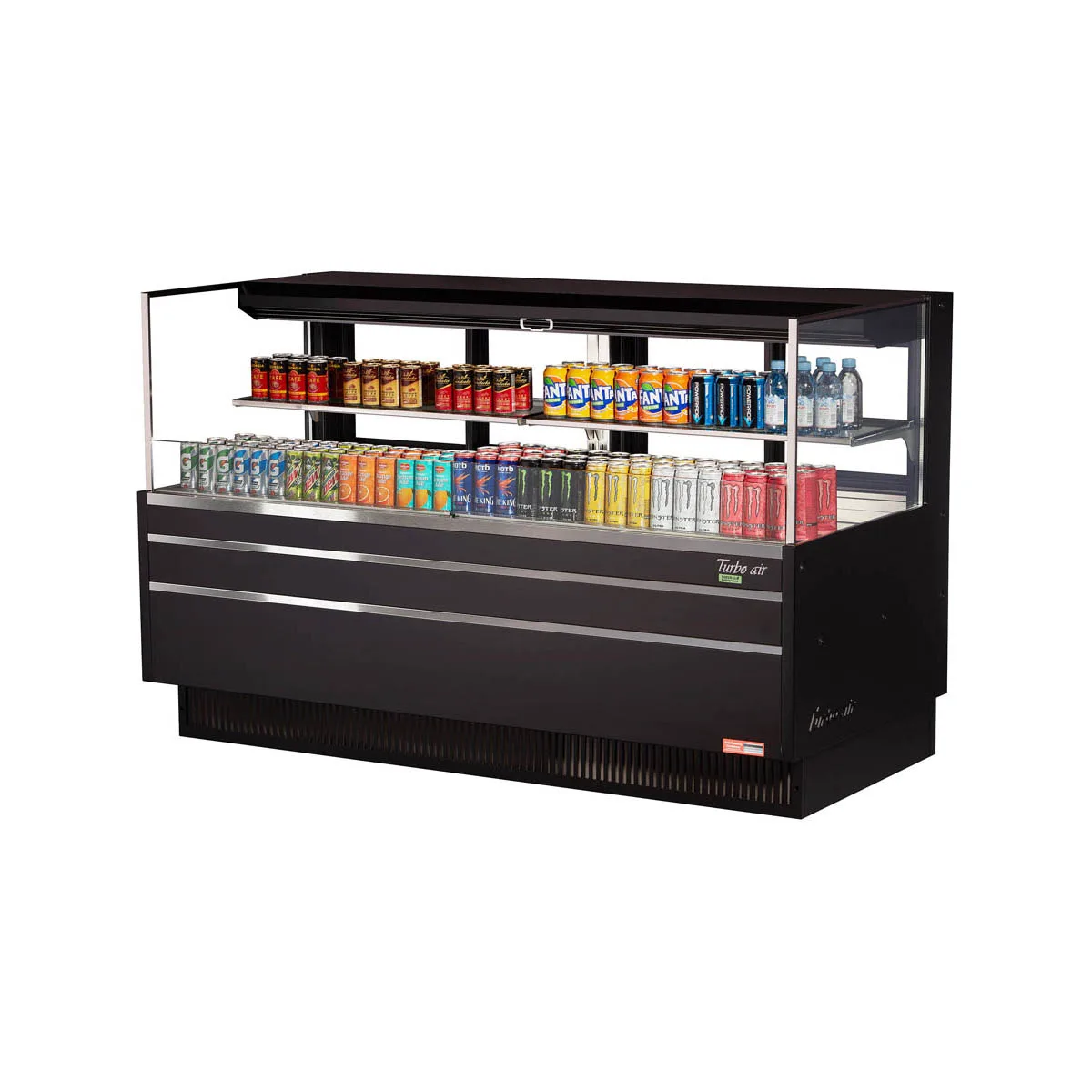 Turbo Air TOM-72L-UFD-W(B)-2S-N 70" Horizontal Open Air Merchandiser, Specify Exterior, Self-Contained