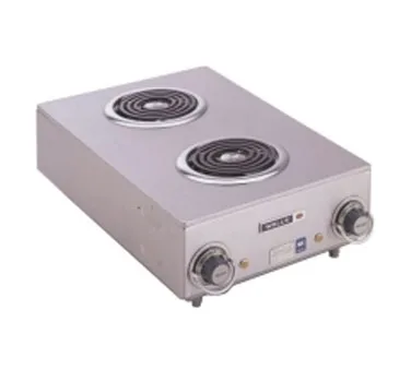 Wells H-115 15" Electric Countertop Hotplate w/ (2) Spiral Burners, Infinite Controls, 1.65 kW, 120v