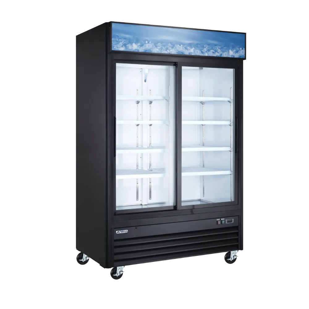 Omcan USA 59132 - 53" Merchandiser Refrigerator, 45 cu.ft, Sliding Glass Doors, 120V/60Hz