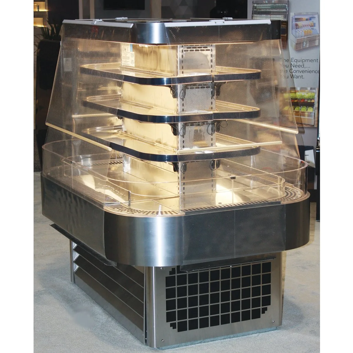 Howard-McCray R-OD42I-5-B-LED 60'' Island Open Air Merchandiser in Black, Remote