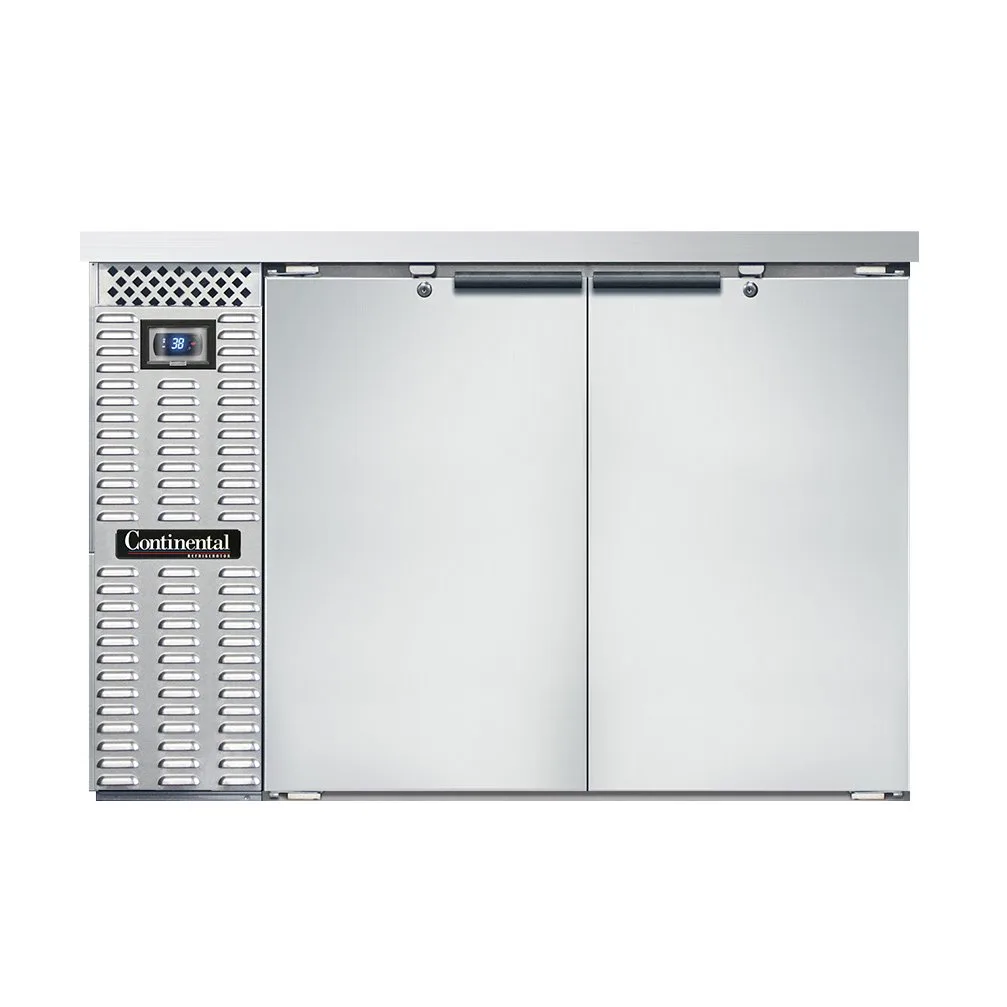 Continental Refrigerator BB50SNSS Refrigerated Back Bar Cooler w/ 2 Solid Doors, 13.0 Cu Ft, 50"