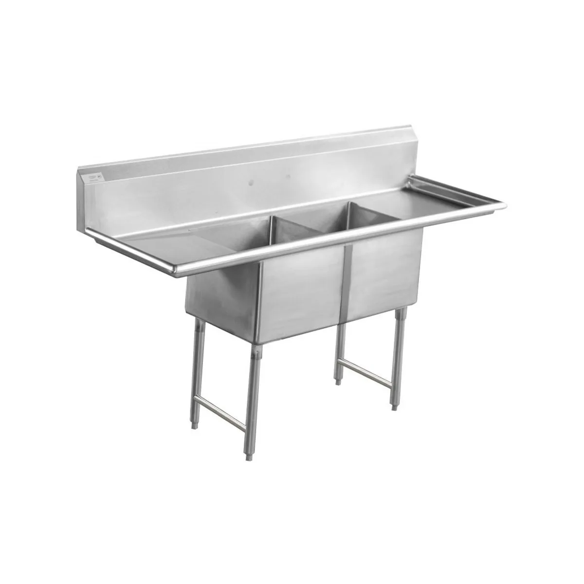 Serv-Ware E2CWP18182-18 72" Two Compartment Sink, 18"W x 18"L Bowl With 2 Drainboards