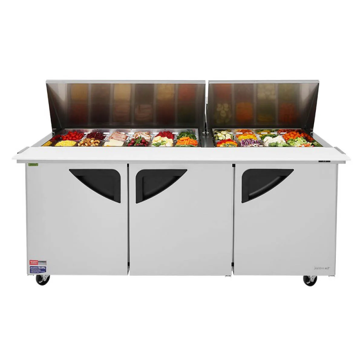Turbo Air TST-72SD-30-N 72" Mega Top Sandwich/Salad Prep Table w/ 3 Doors, 30 Pans