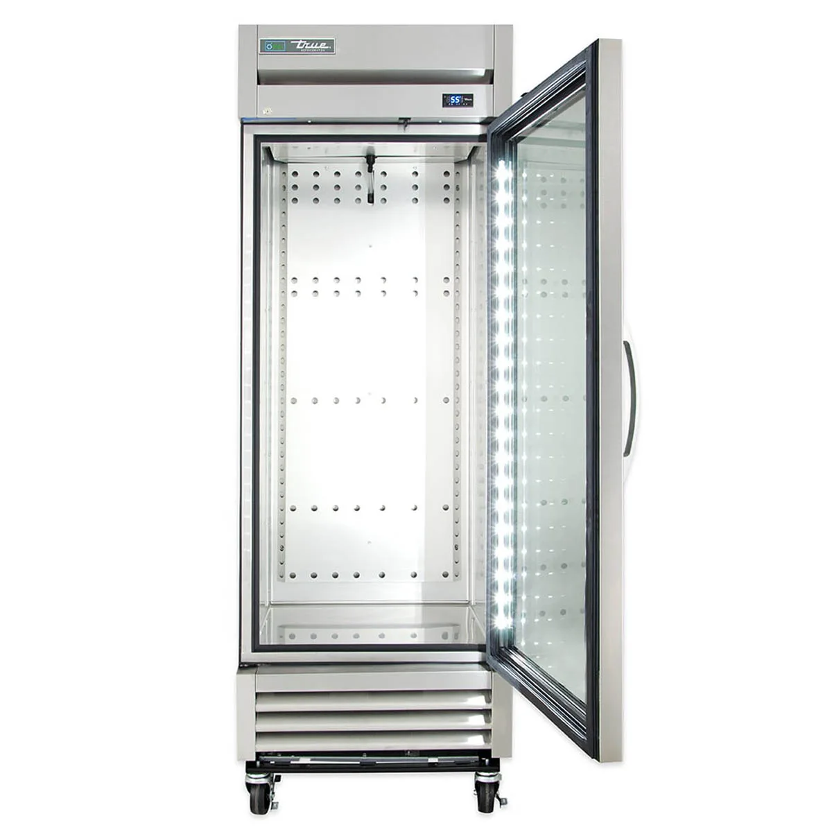 True T-19G-HC~FGD01 27" 1-Section Reach-In Refrigerator w/ Glass Door, Bottom Mount, Stainless Steel Front-Aluminum Sides