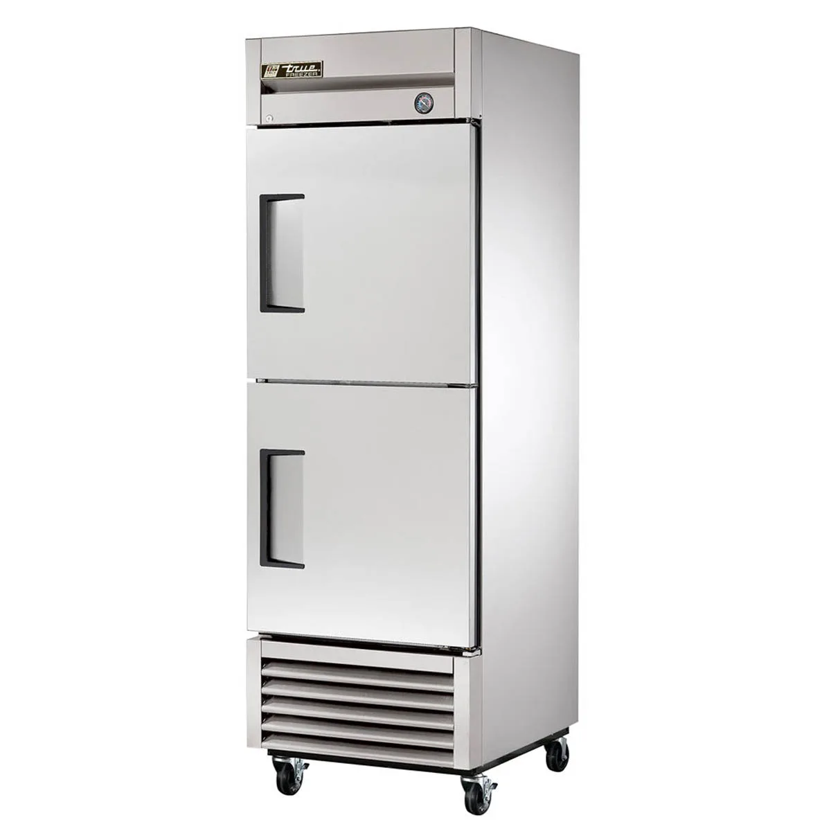 True T-23F-2-HC 27" 1-Section Reach-In Freezer, 2 Half Hinged Stainless Steel Doors, Bottom Mount, 23 cu. ft.