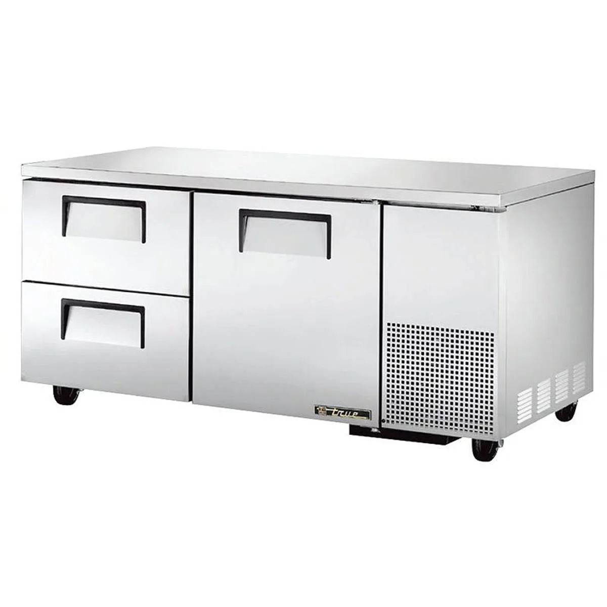 True TUC-67D-2-HC 67" 2-Section Undercounter Refrigerator w/ 2 Drawers & 1 Door