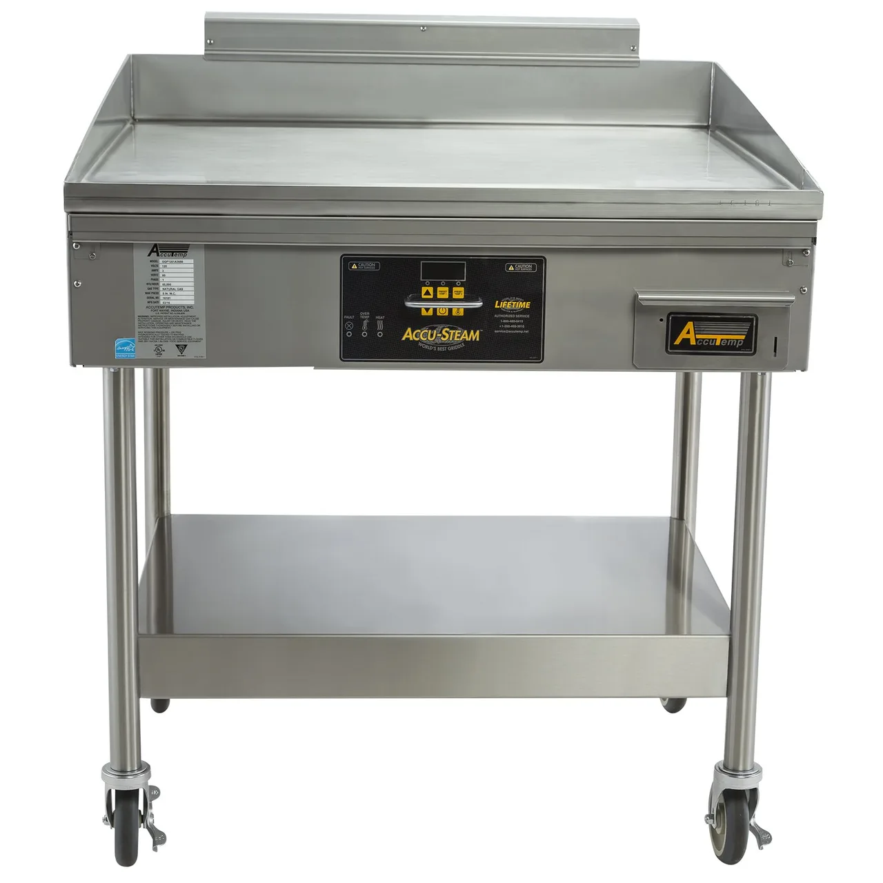 AccuTemp GGF1201B2450-S2 24" Floor Model Natural Gas Griddle w/ Stand, Digital Controls, 42.300 BTU