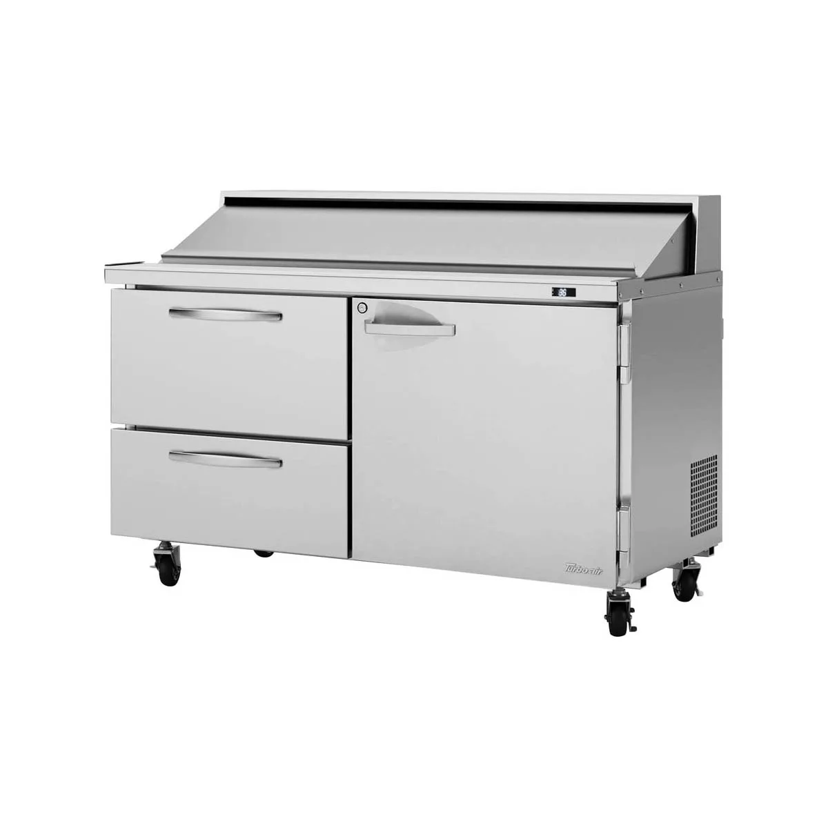 Turbo Air PST-60-D2R-N 60" Sandwich / Salad Prep Table w/ 2 Drawers & 1 Door, 16 Pans