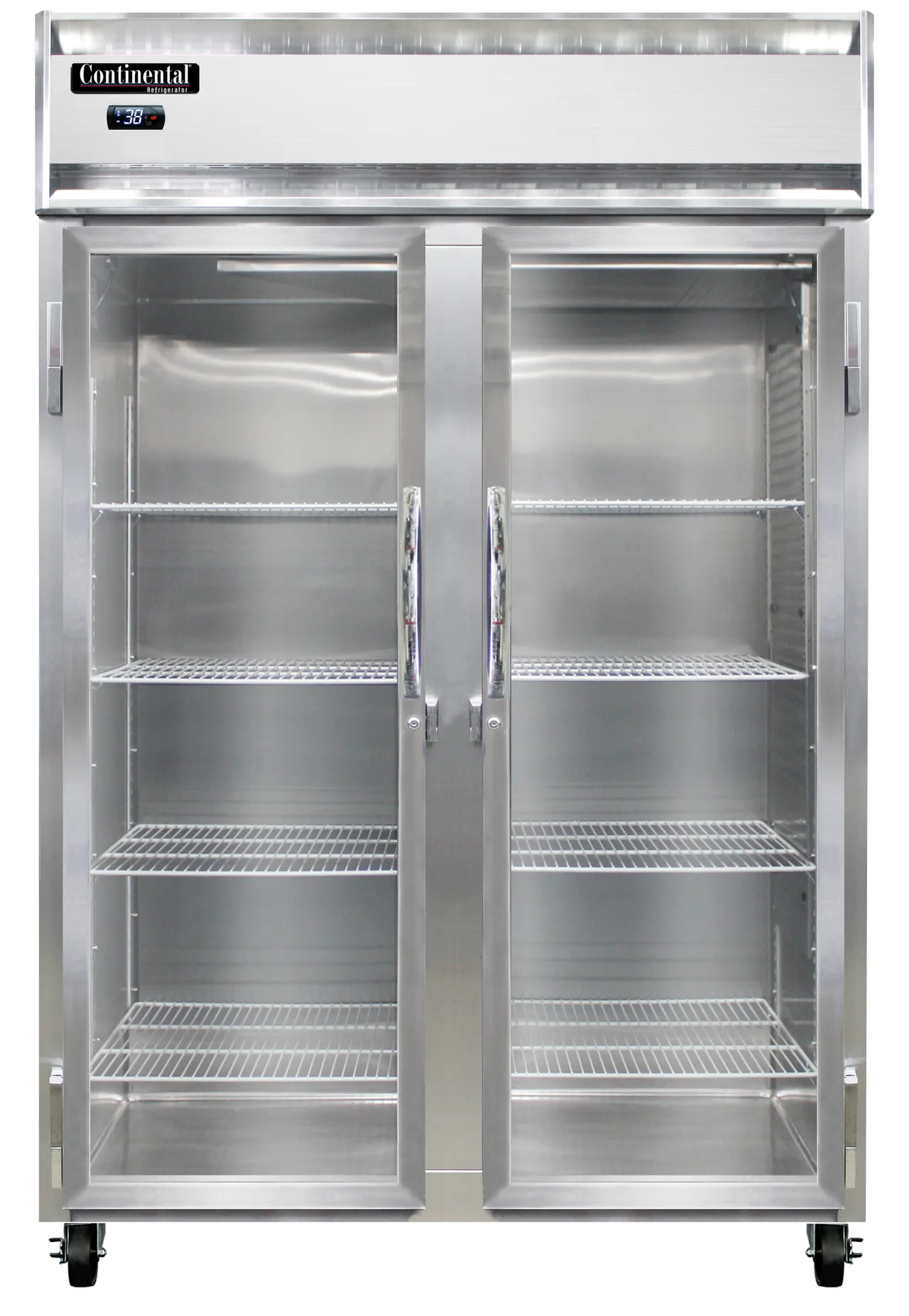 Continental Refrigerator 2RNSSPT-GD-SD 38" 2-Section Pass-Thru Refrigerator, 50 cu. ft., Top Mounted
