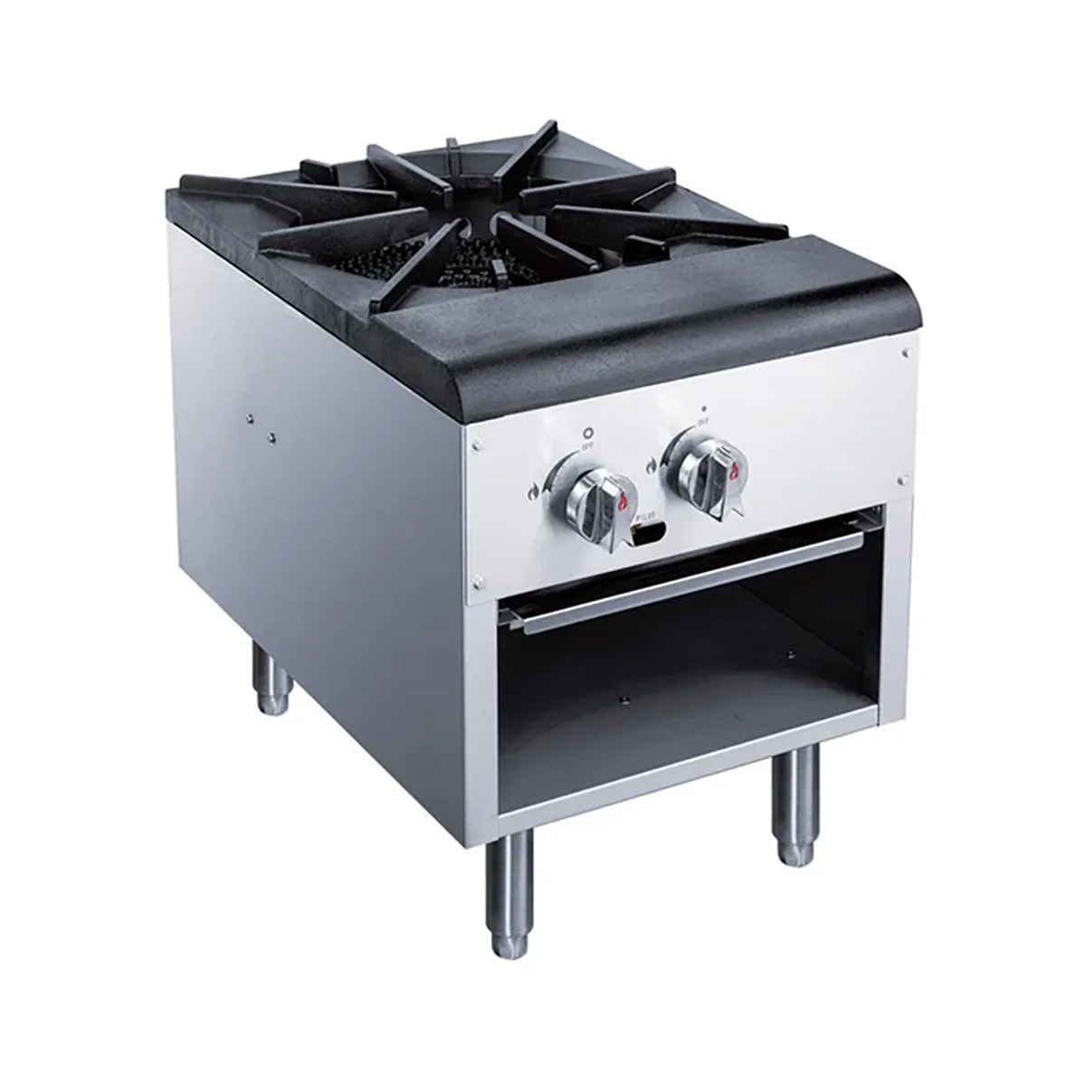 Dukers Appliance Co DCSPA1 18" (1) Cast Iron 3-Ring Burner Gas Stock Pot Range, 80.000 BTU