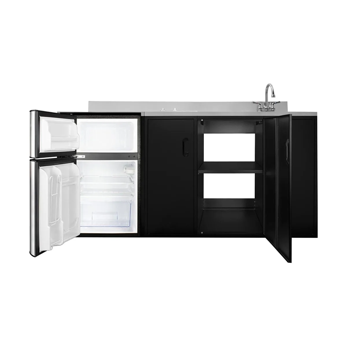 Summit CK72ADASINKR All-In-One Kitchenette, 71.75"W X 23.75"D X 34"H