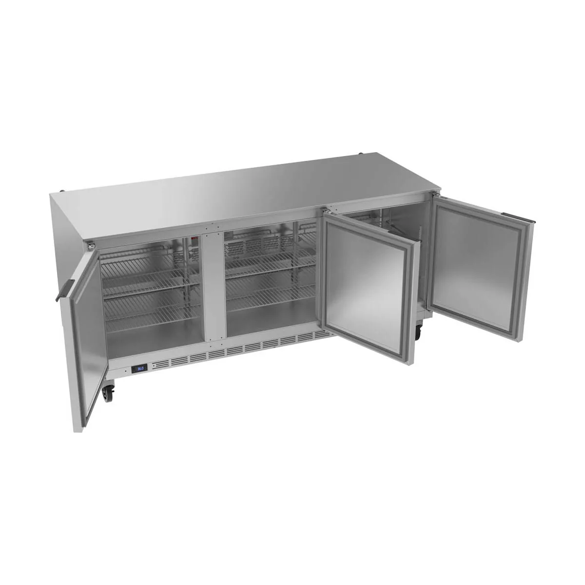 Beverage Air UCR72AHC 72" Three Section Undercounter Refrigerator w/ 3 Doors, 17.88 cu. ft.