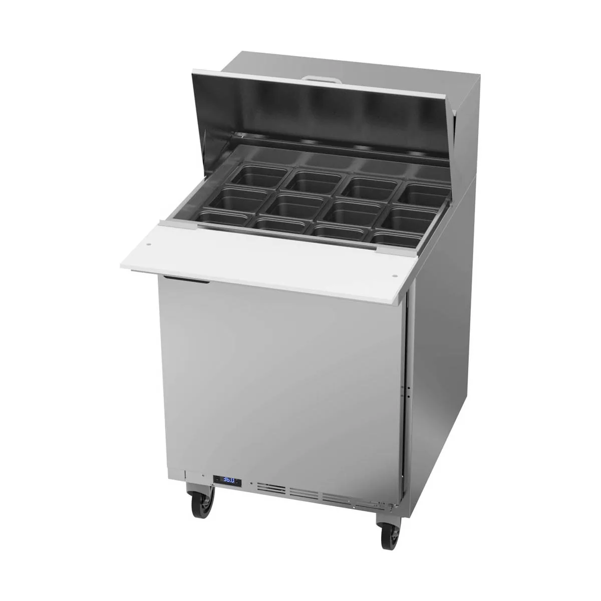Beverage Air SPE27HC-12M-B 27" Mega Top Sandwich/Salad Prep Table w/ 1 Door, 12 Pans, 6.9 cu. ft.