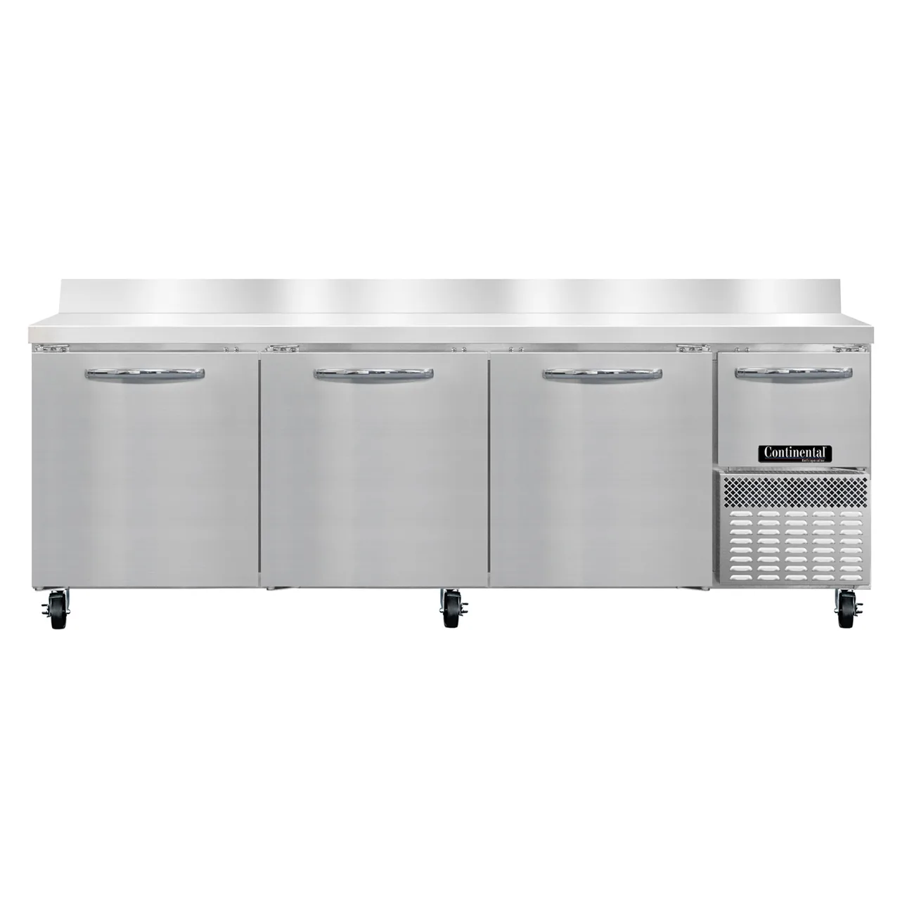 Continental Refrigerator RA93SNBS 93" Worktop Refrigerator w/ 3 Full & 1 Half Doors