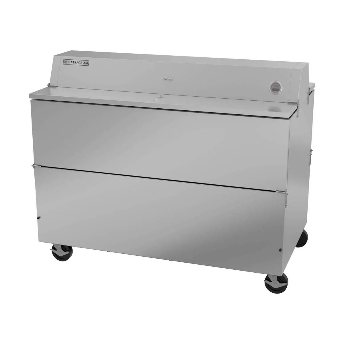 Beverage Air STF58HC-1-S 58" Dual Sided Milk Cooler, Forced Air, 16 Crates Capacity