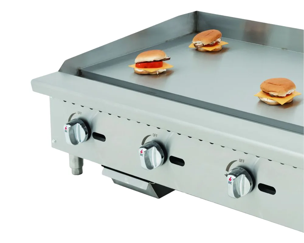 Migali C-G36 36" Countertop Manual Gas Griddle, 3/4" Smooth Steel Plate, 90.000 BTU