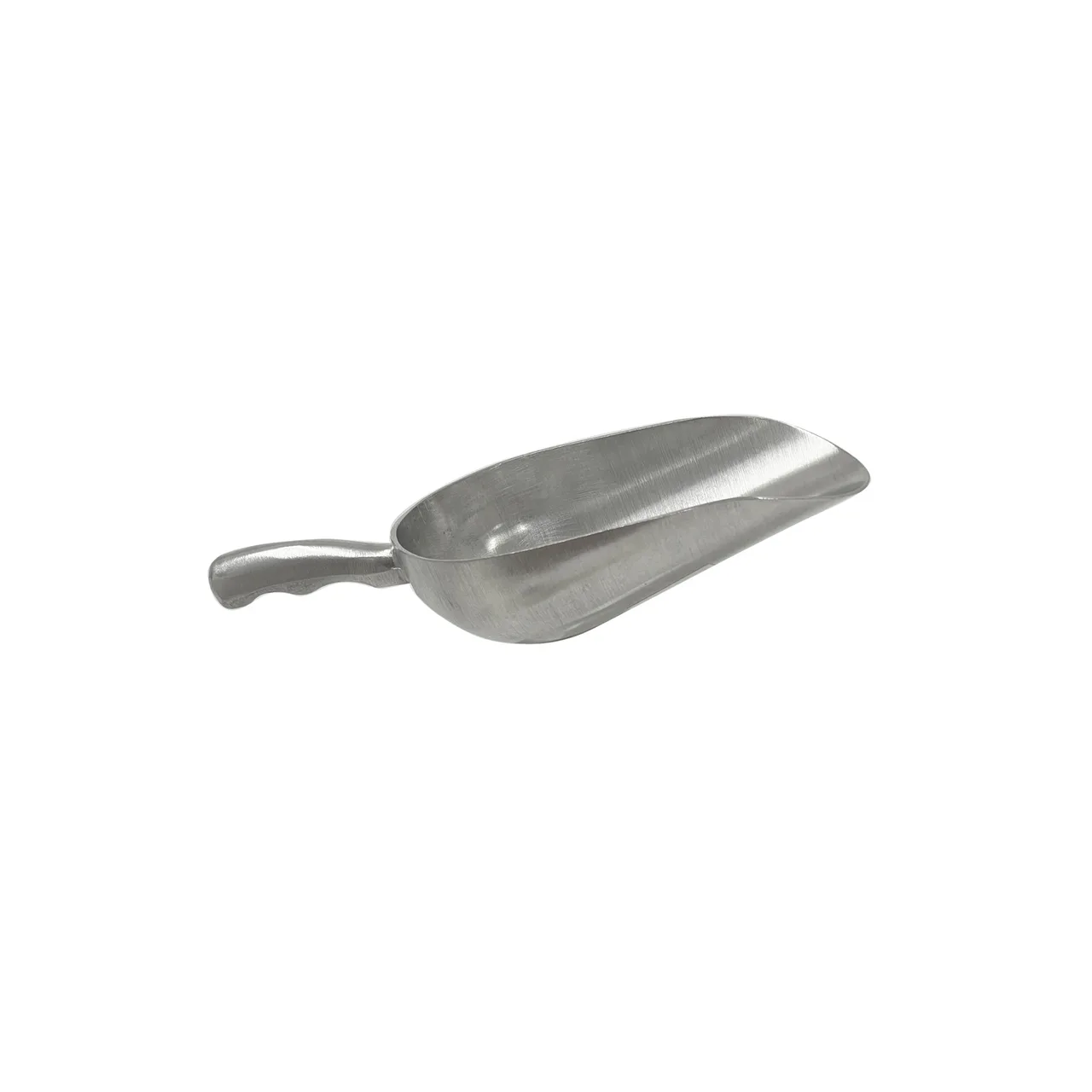 CAC China ALSC-5 Aluminum Ice Scoop, 5 oz., Curved Handle, Round Bottom