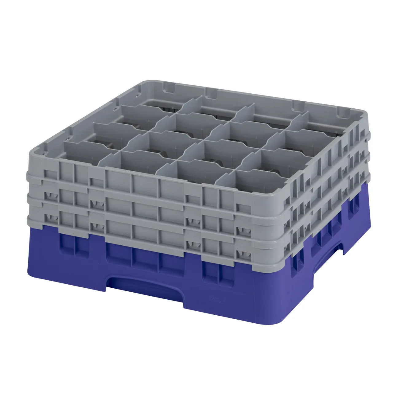 Cambro 16S738186 Camrack Navy Blue Glass Rack, 19-3/4 x 19-3/4, 16 Compartments, 4-3/8 Max Dia, HACCP Compliant
