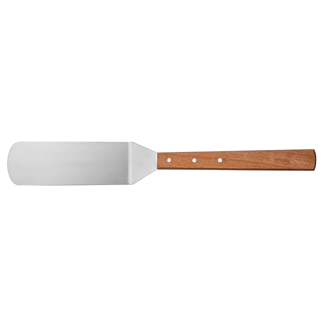 CAC China TNRW-LH93 Stainless Steel Turner, 8" Blade, Long Wooden Handle