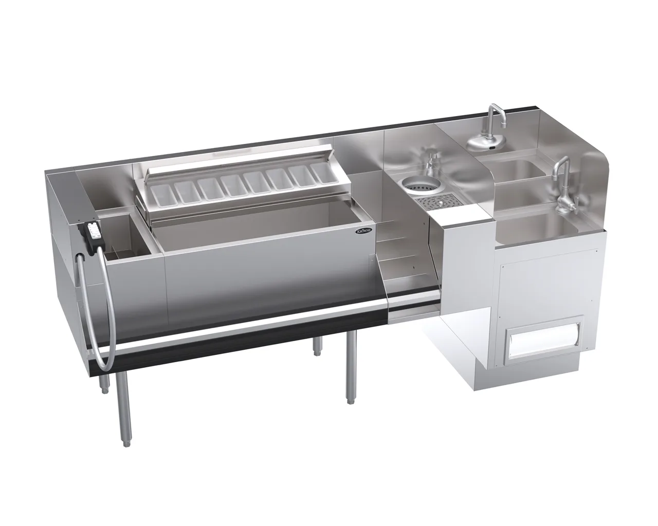 Krowne KR24-TCS76B-10 76" Underbar Ice Bin / Cocktail Station