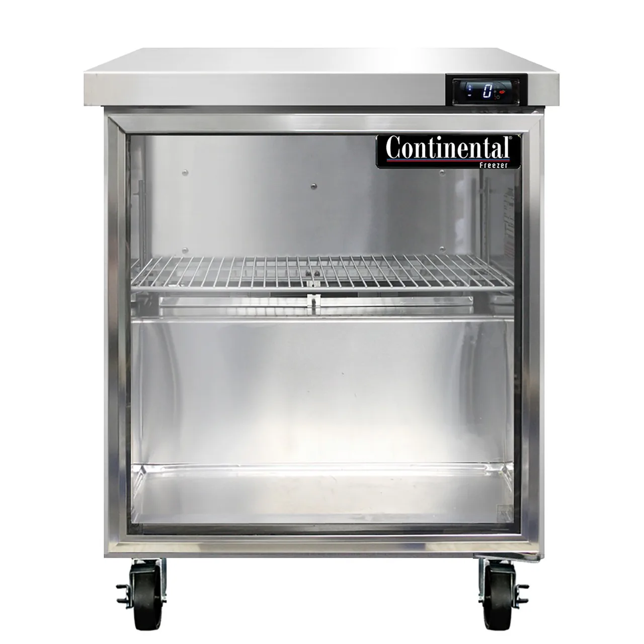 Continental Refrigerator SWF27NGD 27" 1-Section Worktop Freezer w/ 1 Glass Door, 7.4 cu. ft.