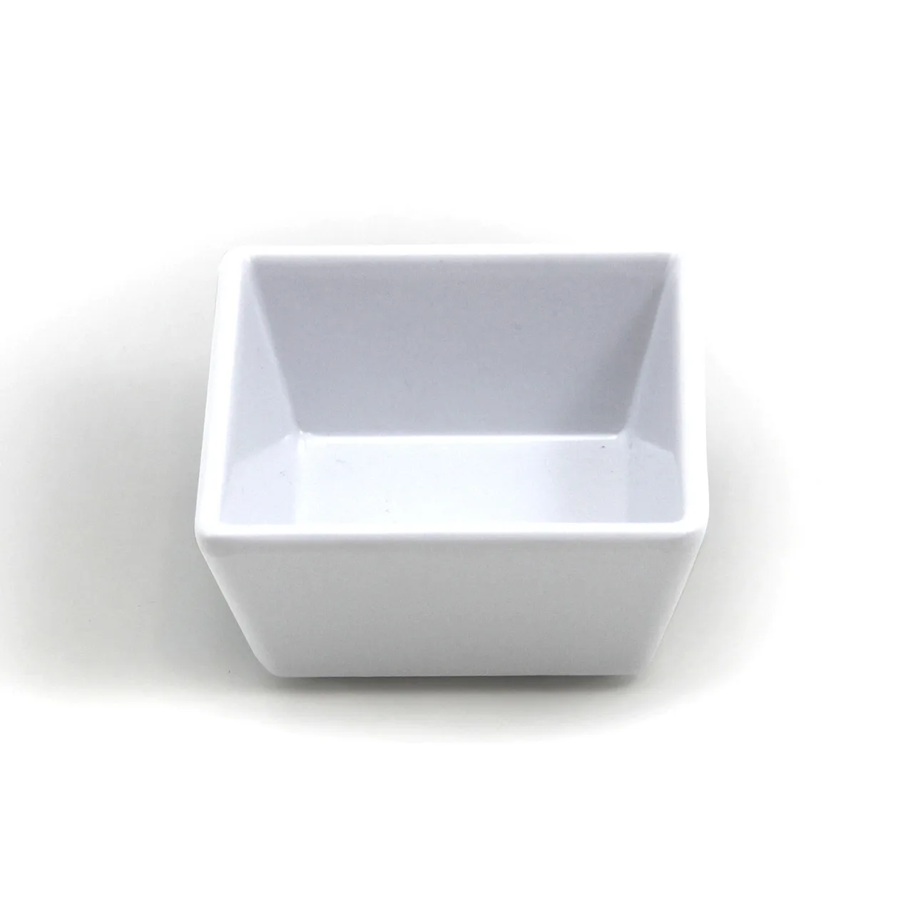 GET D4SQ-W Ramekin, 4 Oz, 3" x 3" x 1-1/4", Square, White Melamine, Break/Chip/Stain-Resistant