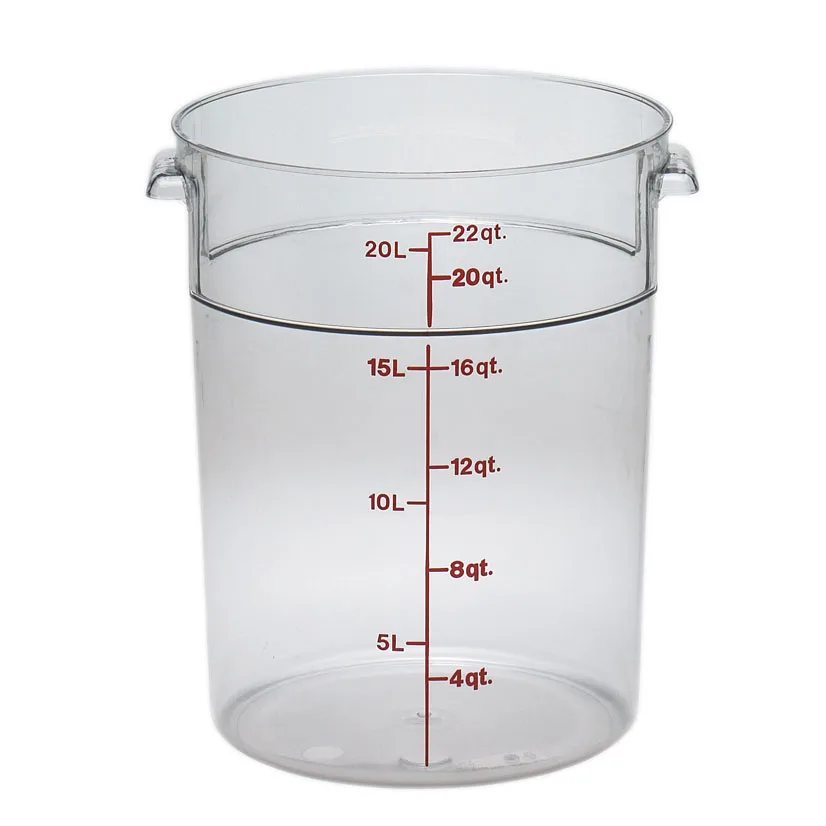 Cambro RFSCW22135 Polycarbonate 22-Qt Container, 14-7/8" Dia x 15" H, -40°F to 210°F, NSF, Handle