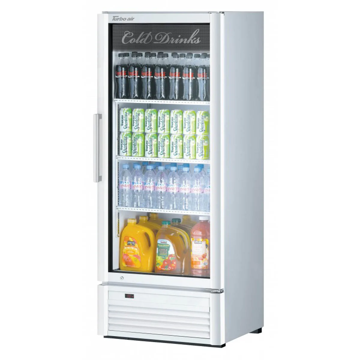 Turbo Air TGM-12SD-N6 25" 1-Glass Door Merchandiser Refrigerator, 10.19 cu. ft., White or Black Exterior