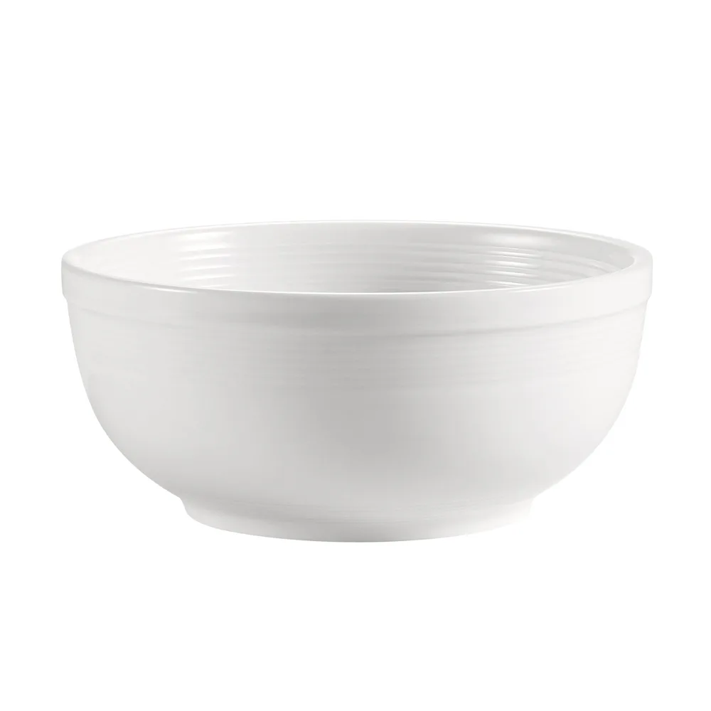 CAC China TGO-15 Tango Salad Bowl, 12 oz, 5-3/4" Dia., Porcelain, Bone White, Embossed, 1 Dozen