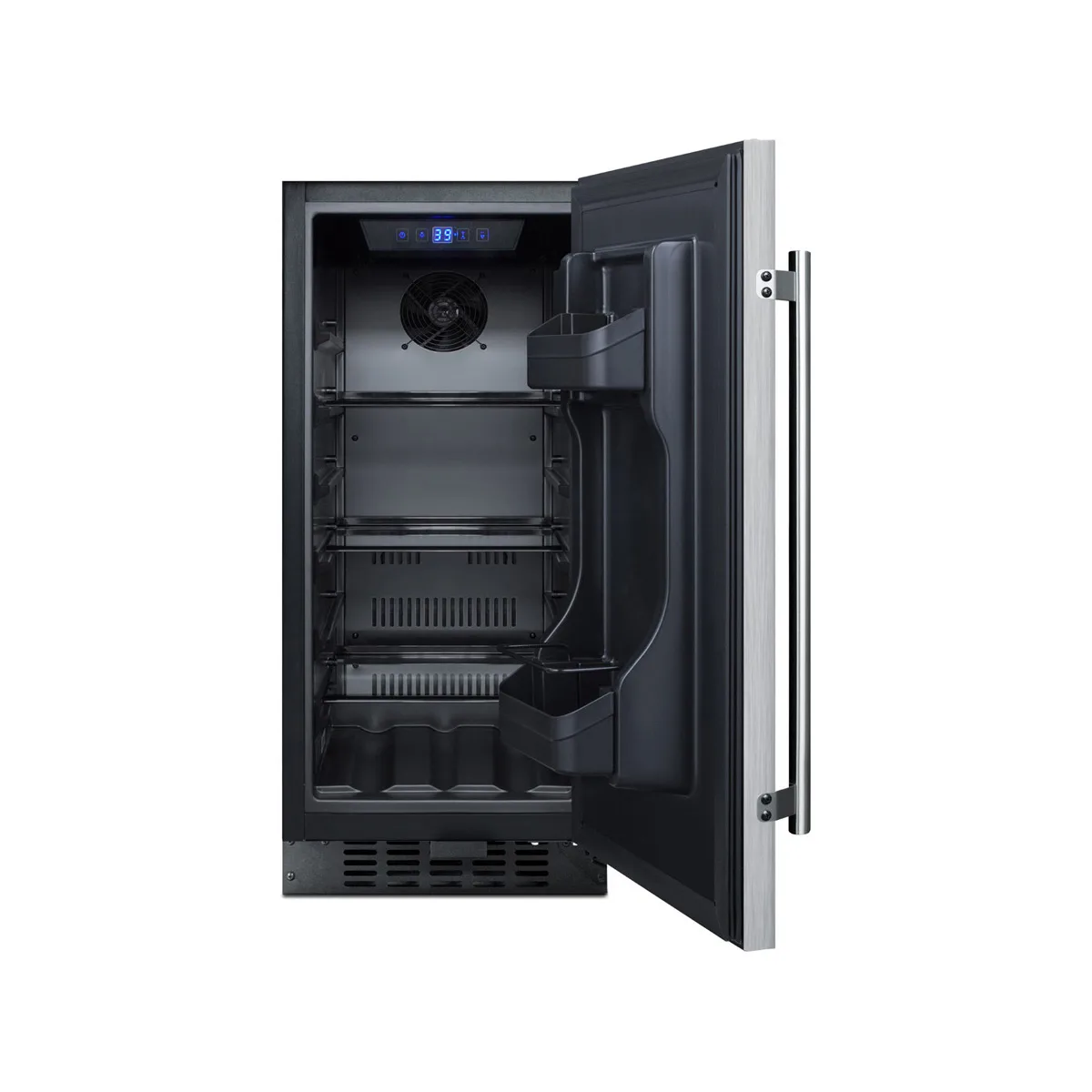 Summit ALR15BCSS 15" Built-in or Freestanding Undercounter Refrigerator in Stainless Steel, 2.2 cu. ft.