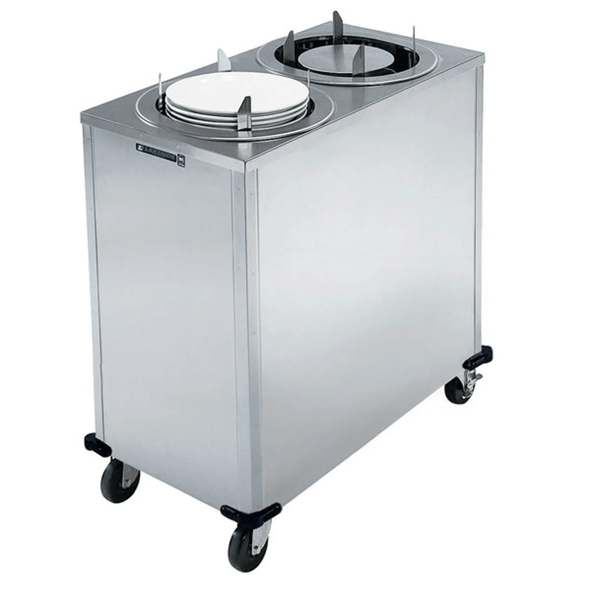 Lakeside 992 Mobile 2-Stack Dish Dispenser For Oval Plates w/ 11-3/8"x13.5" Dish Size, Heated