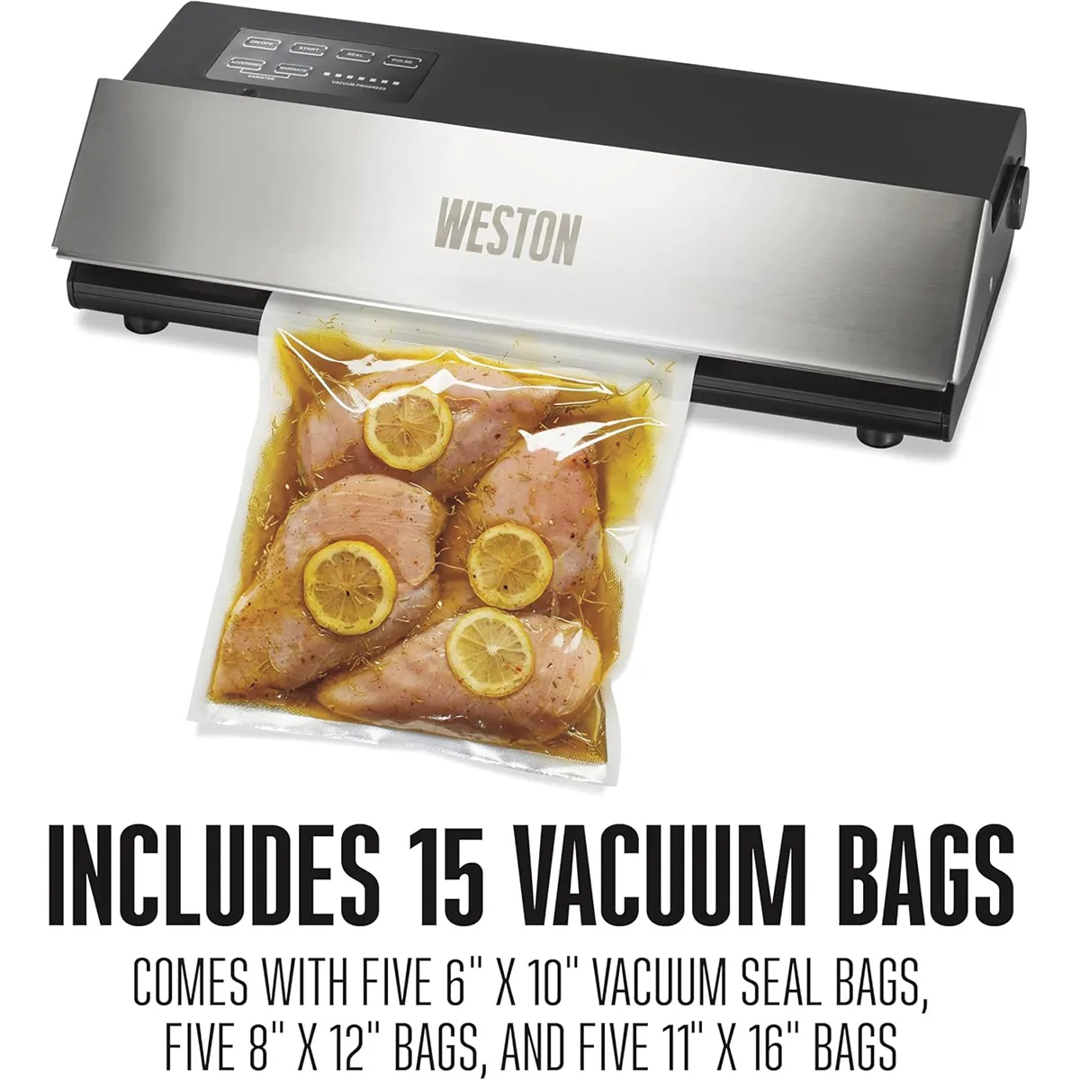 Hamilton Beach 65-0501-W Weston Countertop Professional Advantage External Vacuum Sealer with 11" Seal Bar