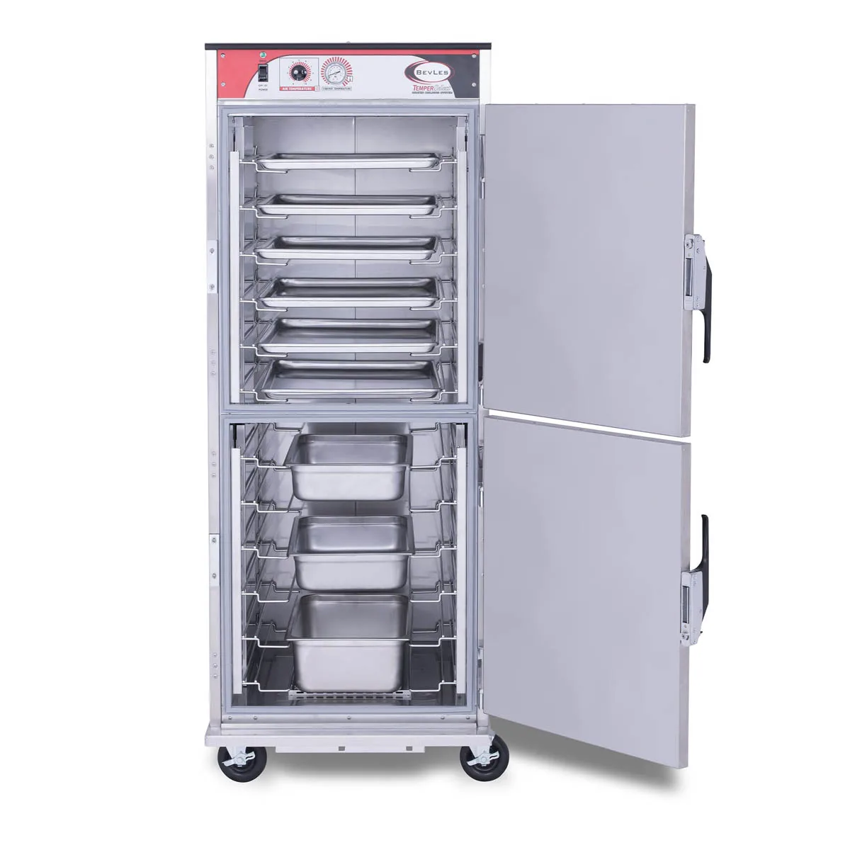 BevLes HTSS74P164-PT Full Height Pass-Thru Heated Holding Cabinet,  (2) Solid Dutch Door, 230V