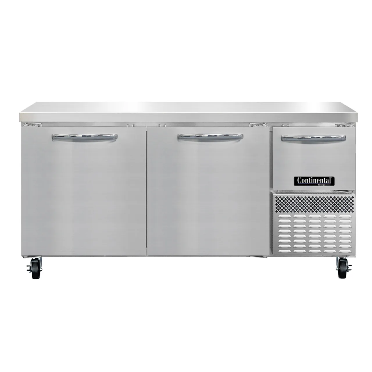 Continental Refrigerator RA68SN 68" Worktop Refrigerator w/ 2 Full & 1 Half Doors