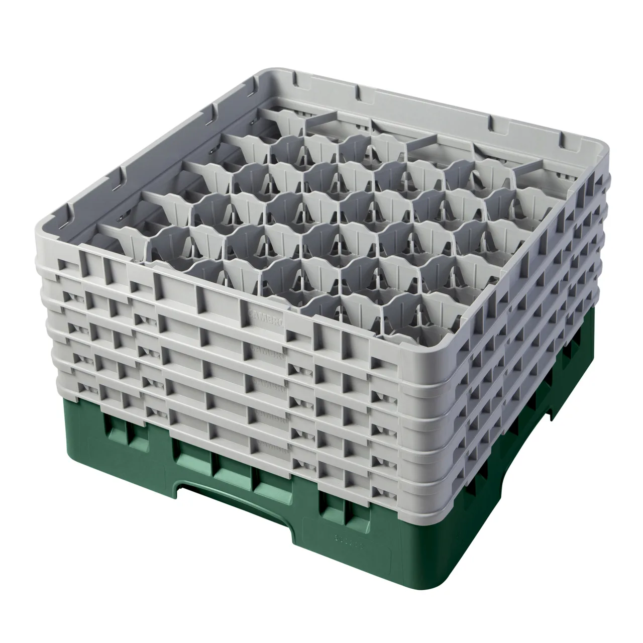 Cambro 30S958119 Camrack Glass Rack, Sherwood Green, Full Size, 30 Compartments, 3-1/8" Max Dia, 10-1/8" Max Height