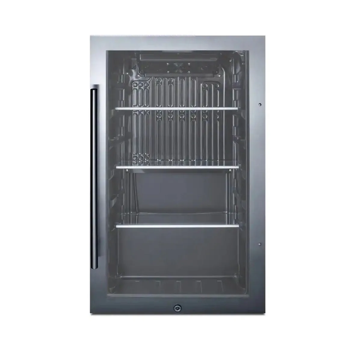 Summit SPR488BOSADA 19" Built-in Outdoor Glass Door Refrigerator in Black, ADA Compliant, 3.13 cu. ft.