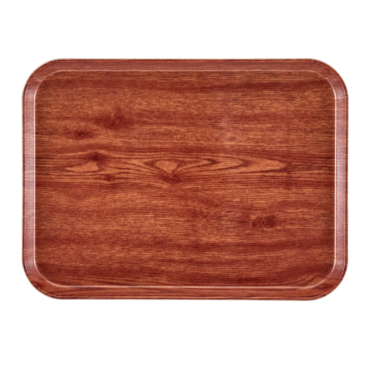 Cambro 1216304 12" x 16-5/16" Fiberglass Tray, Wood Color, Oak Finish, NSF, Dishwasher Safe