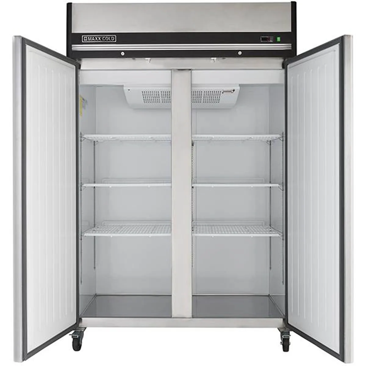 Maxx Cold MXCF-49FDHC 53.90" 2-Section Reach-In Freezer w/ 2 Solid Doors, Top Mount, 49 cu. ft., Stainless Steel