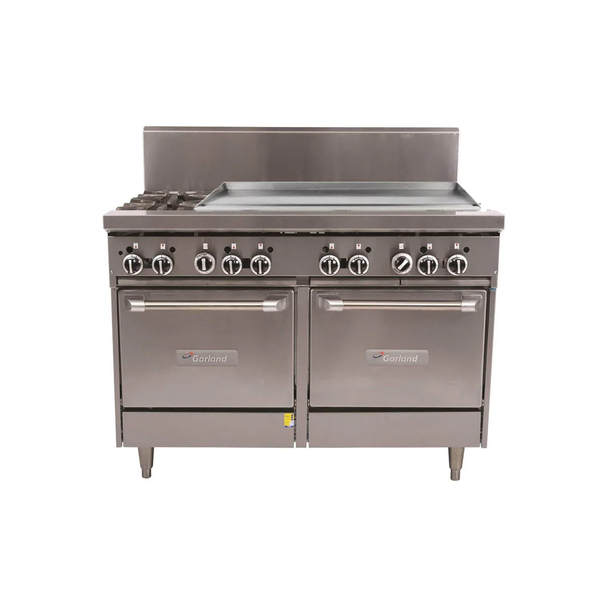 Garland US Range G48-2G36SS 48" Gas Restaurant Range w/ (2) Open Burners, 36" Griddle, (2) Cabinet Bases, 120.000 BTU