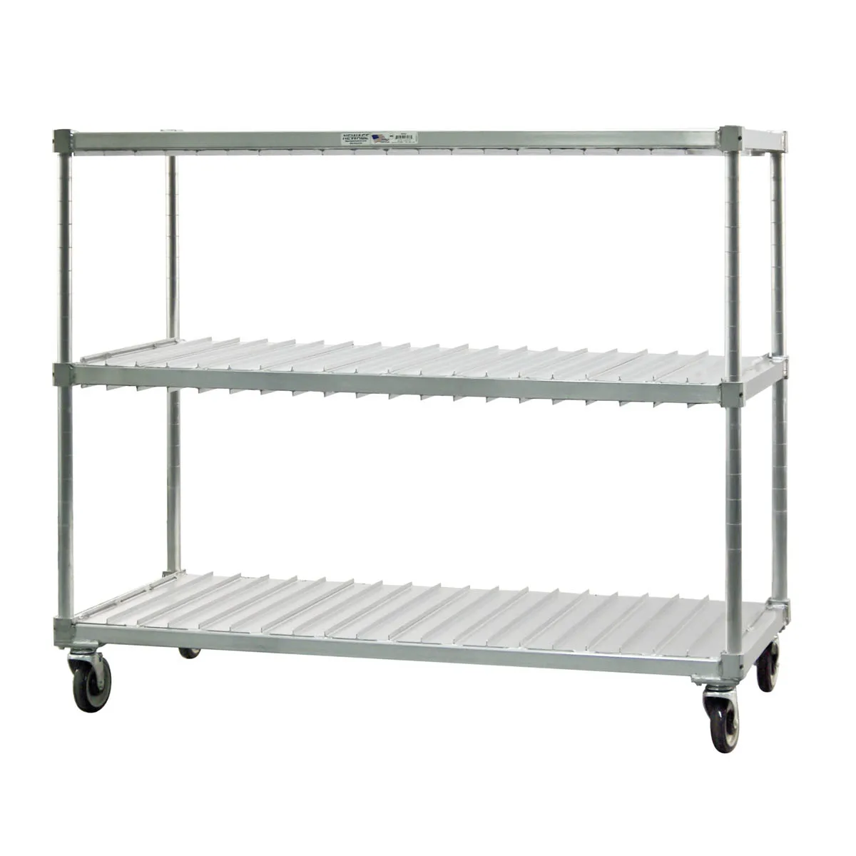 New Age 96090 Mobile Heavy Duty Aluminum Tray Drying Rack with 2 Tray Levels 