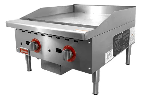 Omcan USA 47371 24" Countertop Thermostatic Gas Griddle, 1" Steel Plate, 56.000 BTU