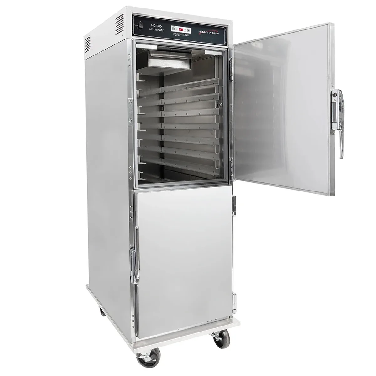 Henny Penny HHC900.37 Full-Size Heated Holding Cabinet, Mobile, SimpleHold Controls, Stainless Steel Doors